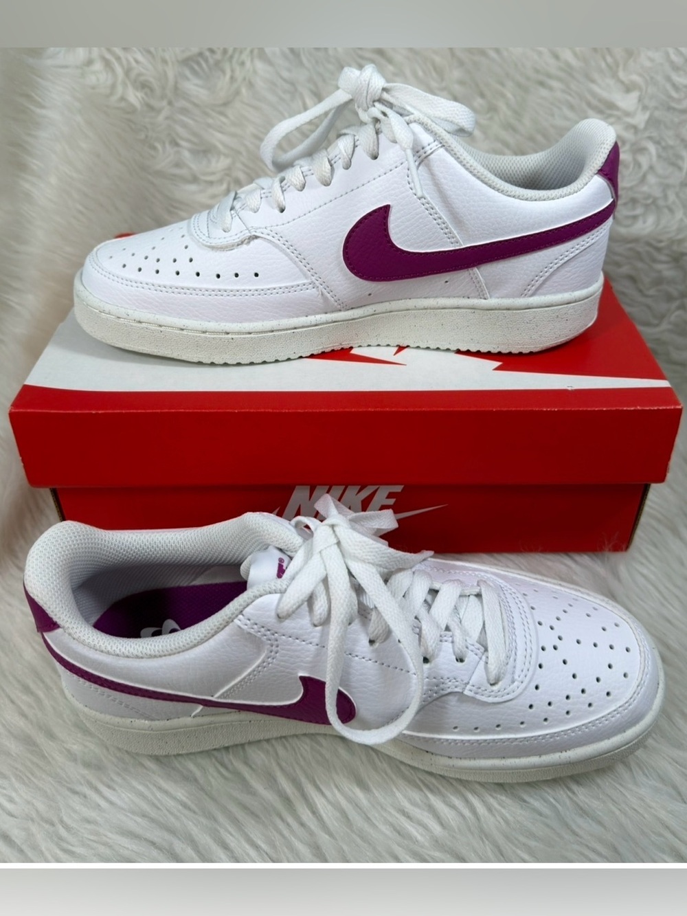 New in Box Nike Court Vision Low Next Nature Cactus Flower sz 7.5 White Pink NWT